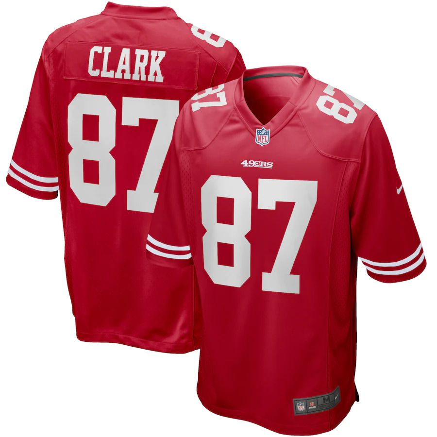 Men San Francisco 49ers 87 Dwight Clark Nike Scarlet Game Retired Player NFL Jersey